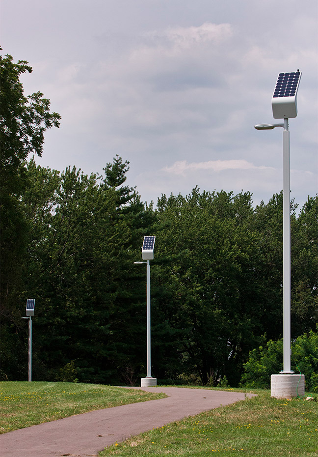 Installing solar-powered LED lights in Thut Park, Madison