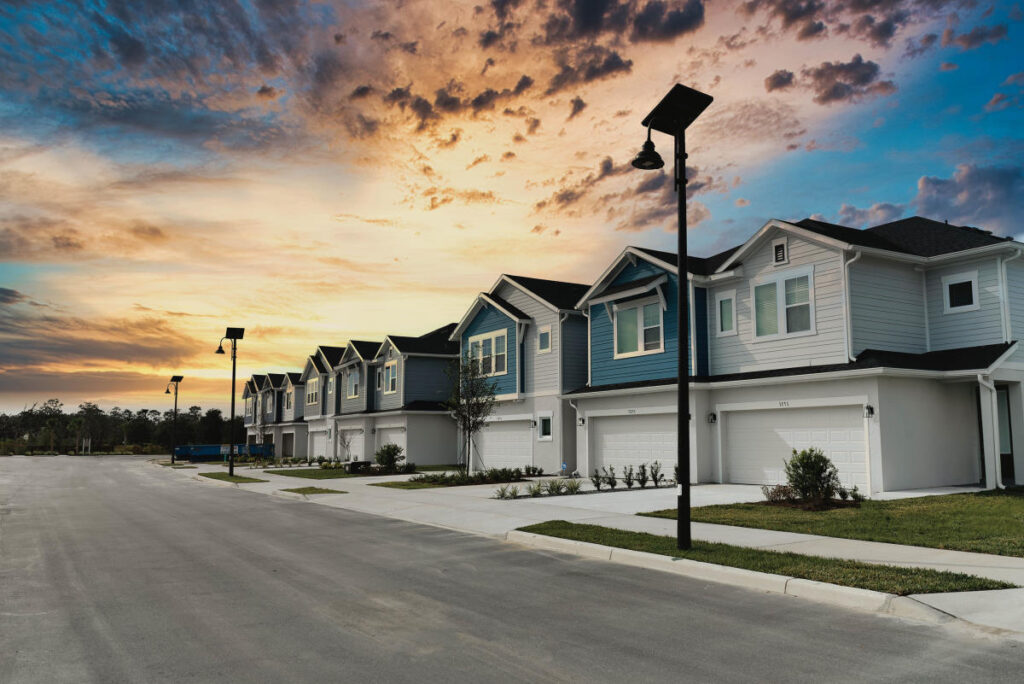 street in housing development