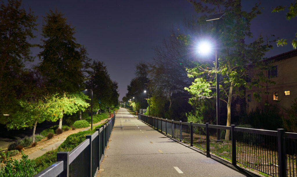 Greenway Whittier path at night