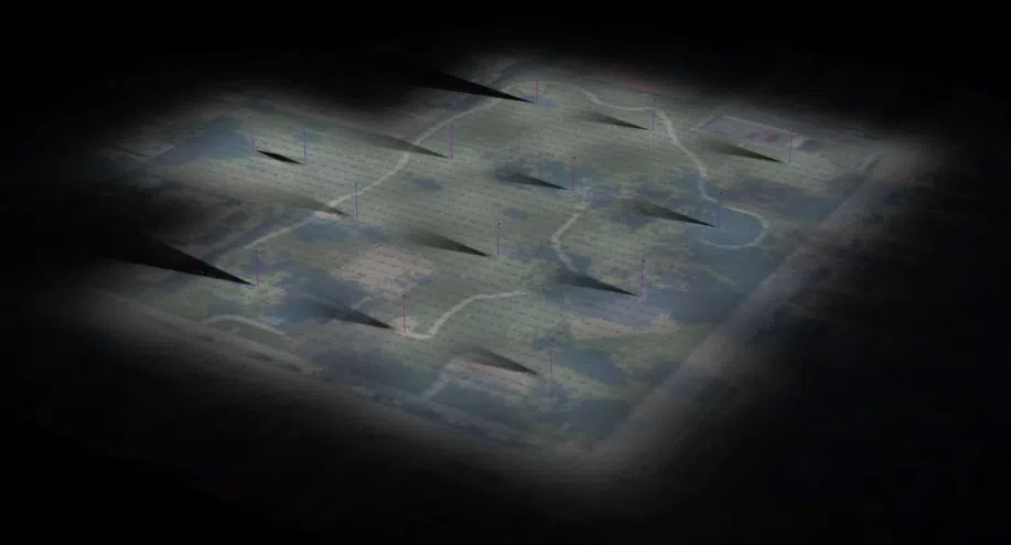 photometric layout showing how light is distributed in an outdoor space